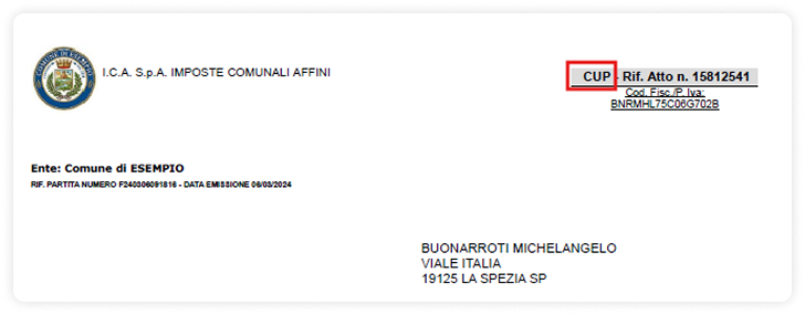 Hai ricevuto un atto relativo al CUP?